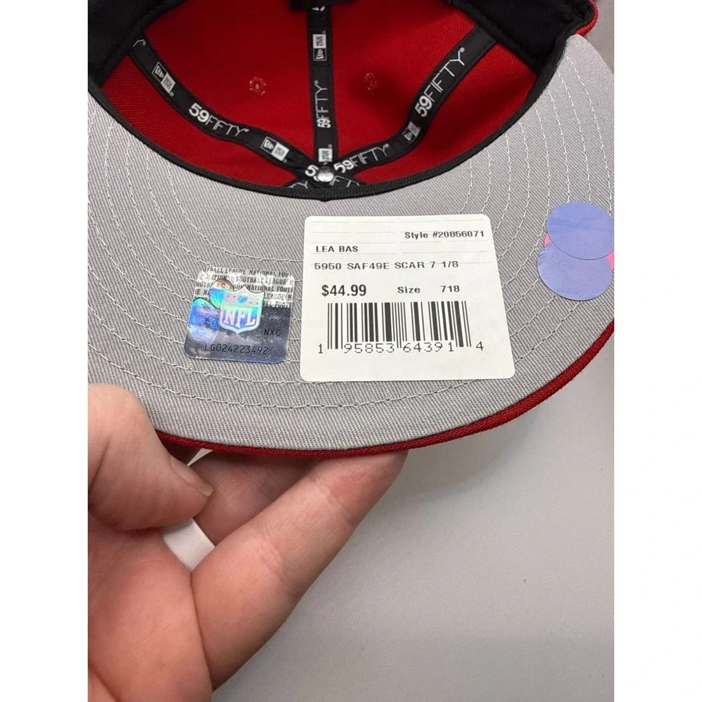New Era 59FIFTY San Francisco 49ers Fitted Hat 7 1/8 NFL‎ Red & Black Logo